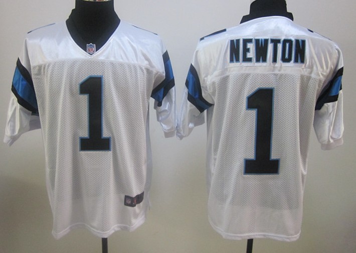 NFL Nike Elite Jersey Carolina Panthers 1 Quarterback Cam Newton white